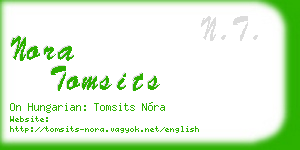 nora tomsits business card